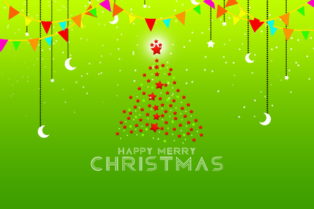 Christmas tree background - merry Christmas illustrationの写真素材