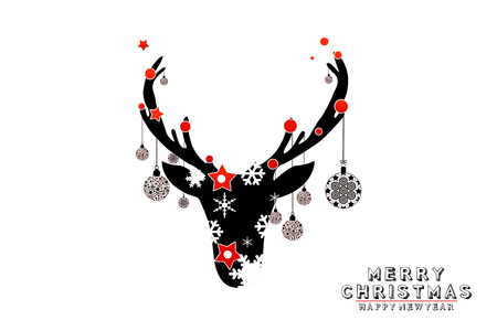 Greeting Card, Christmas balls. illustration, Happy new year.の写真素材