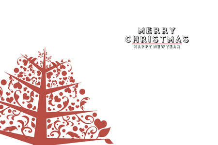Vintage Christmas Tree on white backgroundの写真素材