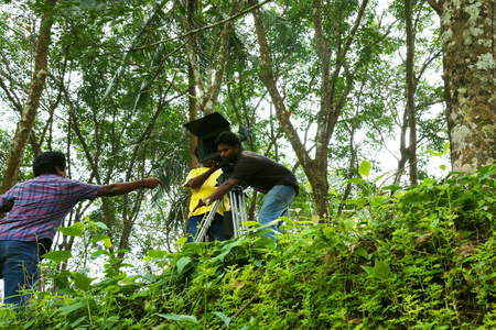 Film Crew On Location Movie Shooting