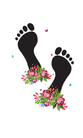 Happy feet International Women's day. Template for a poster, cards, banner. Vector illustrationのイラスト素材