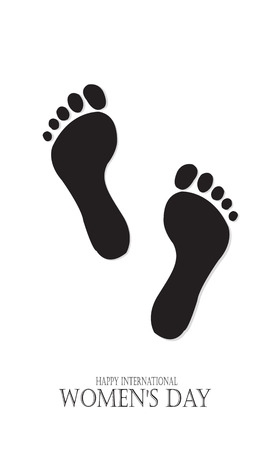 Happy feet International Women's day. Template for a poster, cards, banner. Vector illustrationのイラスト素材