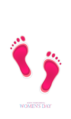 Happy feet International Women's day. Template for a poster, cards, banner.の写真素材