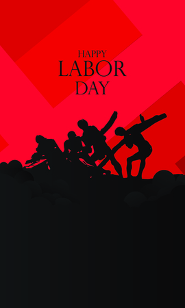 Happy Labor Day banner. Design template. Triumph of Labor statue on the Marina beachのイラスト素材