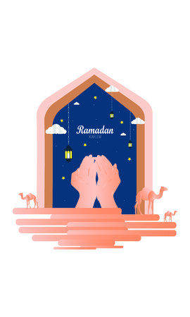 Ramadan Kareem of invitations design paper cut islamic.のイラスト素材