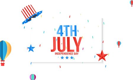 Fourth of July Independence Day.Happy Independence Day Bannerのイラスト素材