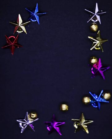 Christmas background with gifts and stars - Merry Christmas and Happy New Year