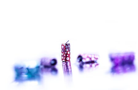 diwali firecrackers, isolated on white backgroundsの写真素材