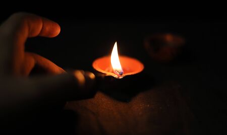 Diwali or festive of lights. Traditional Indian Hindu festival of lightの写真素材