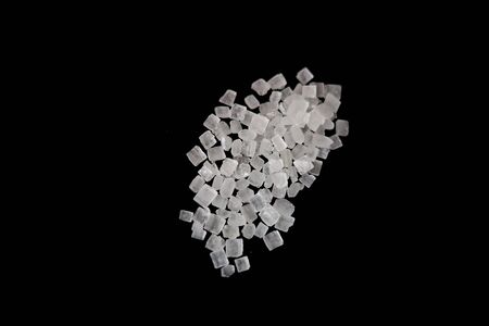 rock candy, Crystals sugar macro on black backgroundsの写真素材