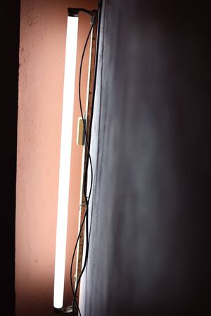 Fluorescent lights in the housesの写真素材