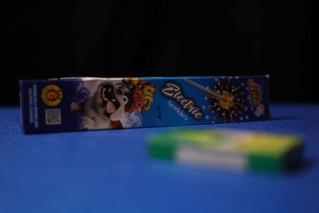 Boxes of Indian fireworks at Diwali festivals Indiaのeditorial素材