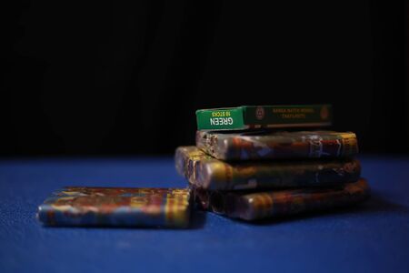 Indian Goddesses Lakshmi image on firecrackers for Diwali festival isolated backgroundのeditorial素材