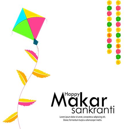 Modern and Creative Happy Makar Sankranti Festival Backgroundsのイラスト素材