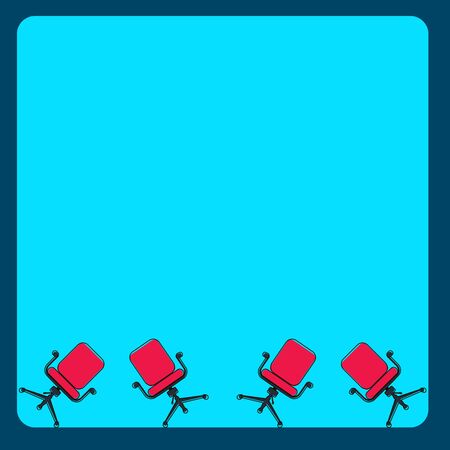 Composition with office chair, a sign vacant and inscription we're hiring on background.の写真素材