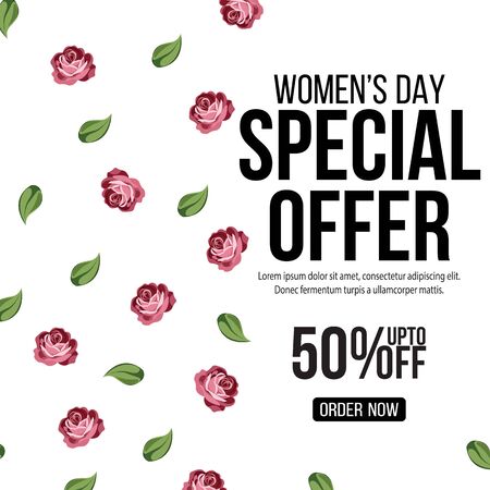Women's day sale poster or banner for Mother's day holiday shop special discount offer.のイラスト素材