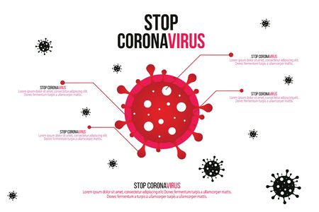 Sign caution coronavirus. Stop coronavirus. Coronavirus outbreak.のイラスト素材