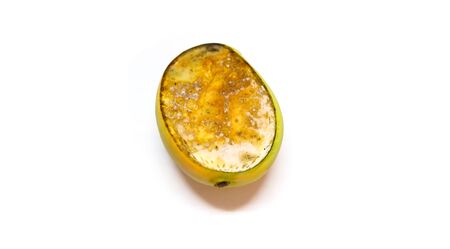 Sliced rotten mango isolated on a White backgrounds