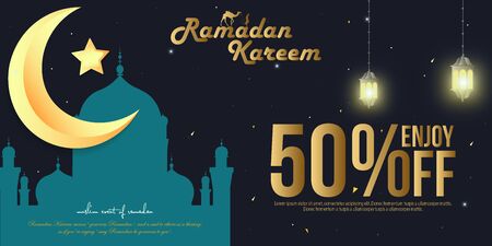 Illustration Of Ramadan Sale Poster Or Sale Banner Background. Flyer, Sale, discount,の写真素材