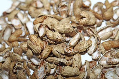 Shell peanuts isolated on a white backgrounds