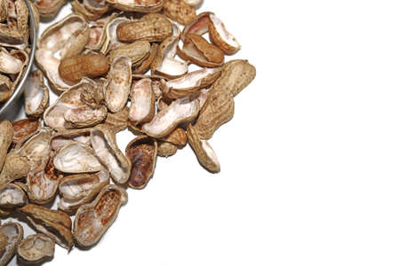 Shell peanuts isolated on a white backgrounds