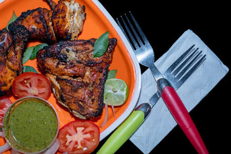 Tandoori Chicken , Indian spicy foods