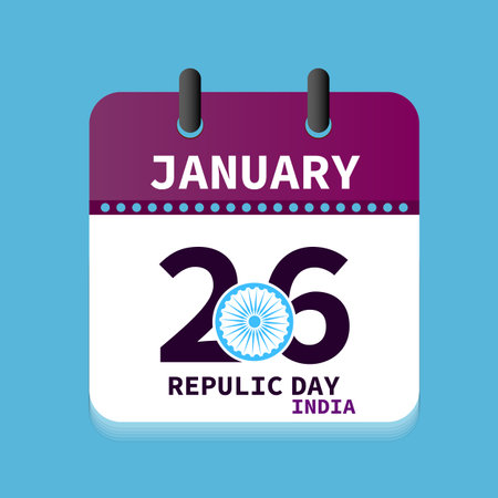 illustration of Happy Republic Day of India celebration (26 January) calendarsのイラスト素材
