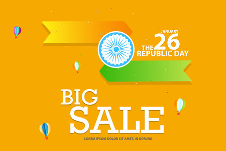 illustration of 26th January Happy Republic Day of India Sale Promotion advertisement backgroundsのイラスト素材