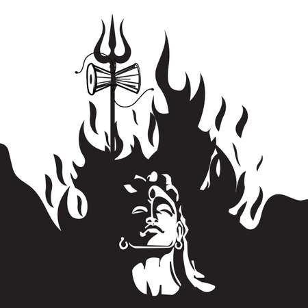 Illustration Of Happy Maha Shivratri Poster or Banner or Greeting Card Designs.のイラスト素材