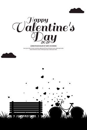 Valentine's Day Sale Poster background. black and white designのイラスト素材