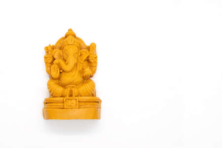Ganesha statue of Hindu god Ganesha on white background. Top viewsの写真素材