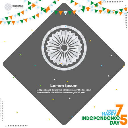 15th August Happy Independence Day India vector illustration.のイラスト素材