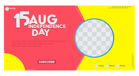 15th August Happy Independence Day India vector illustration. thumbnail design template