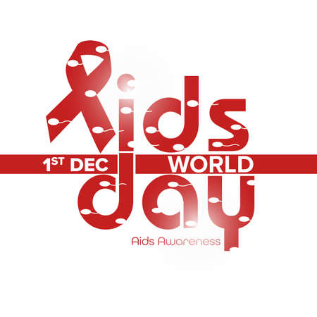 Aids Awareness. 1st December World Aids Day concept.のイラスト素材