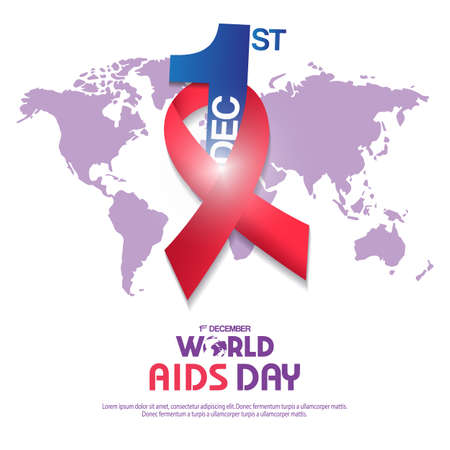 Illustration of the 1st December World Aids Day posterの写真素材