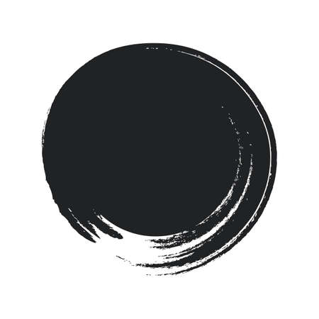 Black Grunge Background. Circle Brush Stroke .のイラスト素材