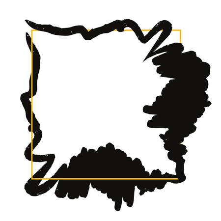 Abstract background. Ink brush strokes with frame.のイラスト素材