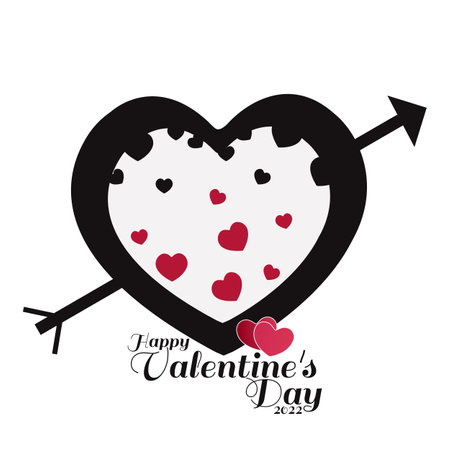 Happy Valentine's Day Card. Love and romantic background concept.のイラスト素材