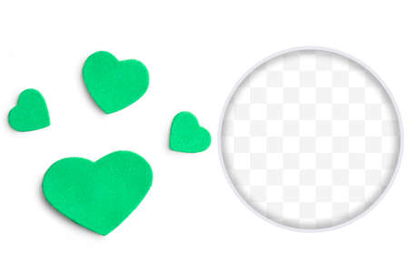 Valentine's Day Greeting Card with a circle transparent backgrounds. Promotion banner templateの写真素材