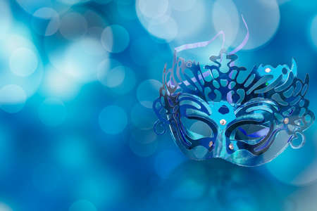 Carnival Mask With Abstract Defocused Bokeh Lights background. Copy space,の写真素材