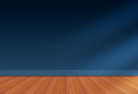 Room interior and wooden floor with sunlight casting shadow on the wall,の写真素材