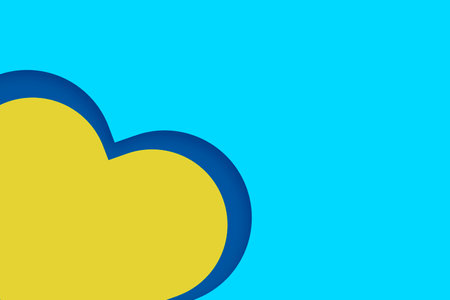 abstract blue background with yellow hearts. illustration for your designの写真素材