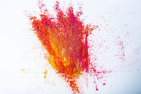 Colorful holi powder explosion on white background. Colorful powder explosion.の写真素材