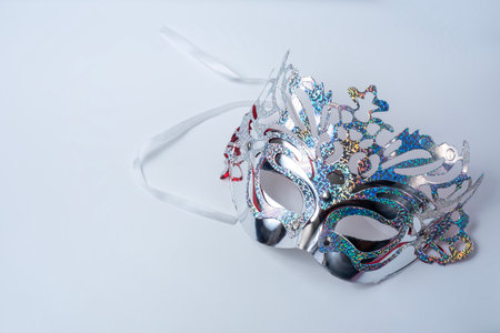 Beautiful  mask isolated on white background with copy space for textの写真素材