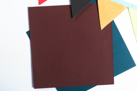 Colorful bunting party flags with blank paper card for custom message