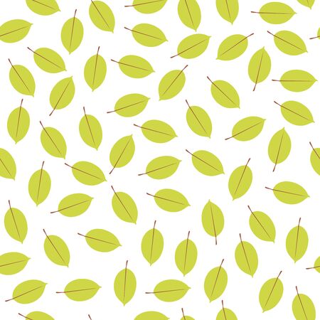 Green leaves pattern. Seamless illustration. Ideal for packaging eco-friendly products, scrapbooking, eco-style party designの写真素材