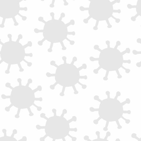 Vector Virus background. Seamless virus sign silhouette on white background. Pandemic. Health. Coronavirus vector texture wallpaperの写真素材