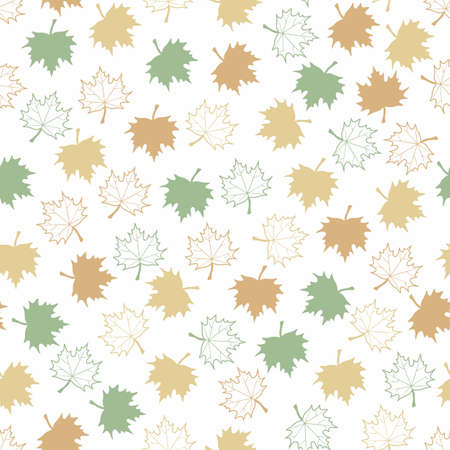 Fall leaf seamless pattern. Autumn maple foliage. Flat design template. Modern leaf texture. Can be used for tile, design fabric, web pages, cover and more creative designsのイラスト素材