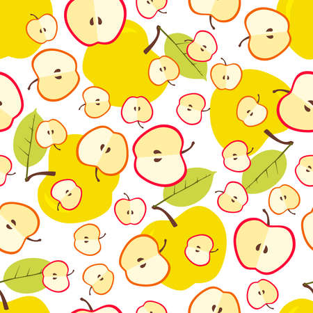 Apple seamless pattern. illustration. Hand drawn illustration. Icon sign for print and labelling. Design for fabric, scrapbooking, packaging paper, wallpaper, wrapping, menuのイラスト素材