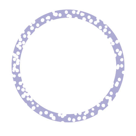 Round snow frame. Winter border. Merry Christmas and Happy New Year Border. Circle shape. For wedding invitation and birthday card. With empty space for your text, photo, save date, monogram.のイラスト素材